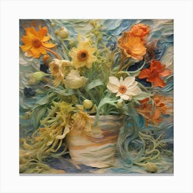 Bouquet of flowers, Van Gogh style Canvas Print