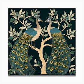 William Morris Fig And Peacock Canvas Print