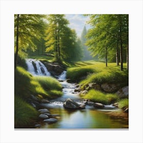 Waterfall In The Woods Canvas Print