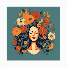 Bloom Body Art Girl Wit Flower Crown 2 Canvas Print