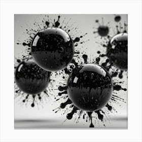 Black Spheres Canvas Print