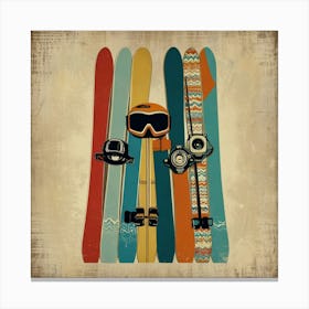 Default Retro Ski 3 Square Art 1 Canvas Print