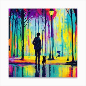 Rainy Day In The Park Canvas Print