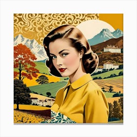 Woman Mountains Canvas Print