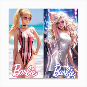 Barbie And Barbie Canvas Print