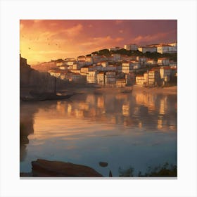 Sunset In Portugal Canvas Print