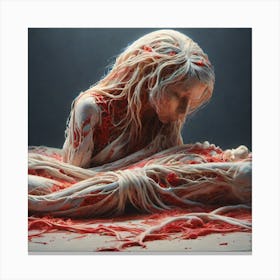 Woman Covered In Blood 1 Canvas Print