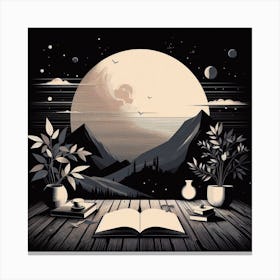 Moonlight In The Woods Canvas Print