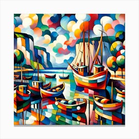 Boats In The Harbor Canvas Print