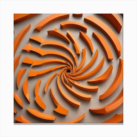 Abstract Orange Spiral 1 Canvas Print