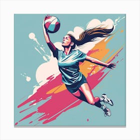 Volleyball Player Jumping Canvas Print