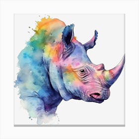 Rhino Watercolor Painting 2 Stampe su tela