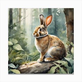 Rabbit In The Woods 69 Canvas Print