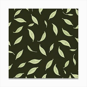 Leaves On A Black Background Art Print Canvas Print