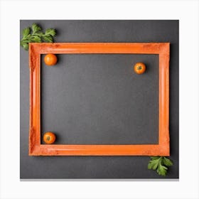 Orange Picture Frame With Parsley Canvas Print