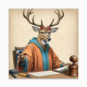 Deer Judge 4 Canvas Print