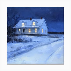 House In The Snow Canvas Print