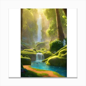 Waterfall In The Forest 4 Canvas Print