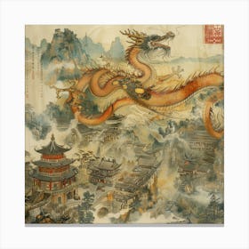 Chinese Dragon Painting Canvas Print