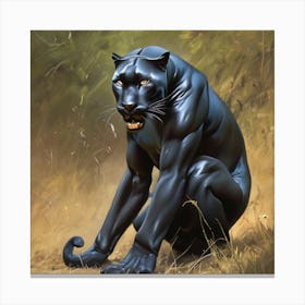 Panther Crouch Canvas Print