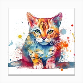 Colorful Cat Painting Canvas Print