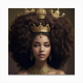 Afro-American Woman With Crown 1 Canvas Print
