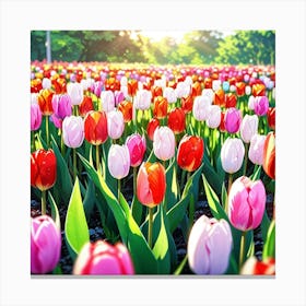 Tulip Field Canvas Print