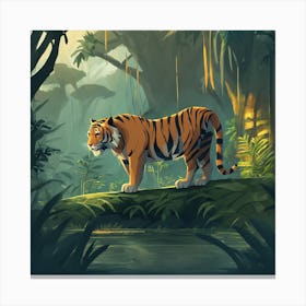 Tiger In The Jungle 32 Canvas Print