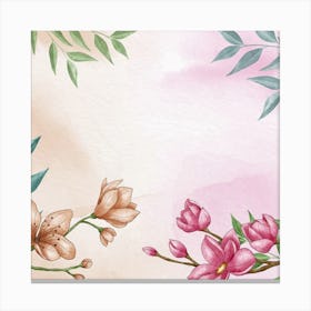 Watercolor Floral Background Canvas Print