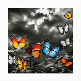 Colorful Butterflies In The Sky 9 Canvas Print