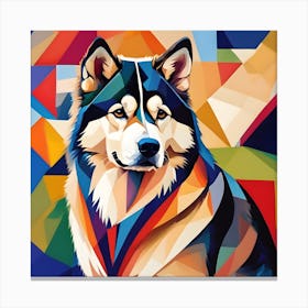 Alaskan Malamute Abstract Dog Canvas Print