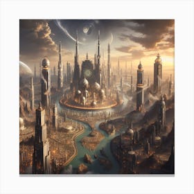 Futuristic City 25 Canvas Print