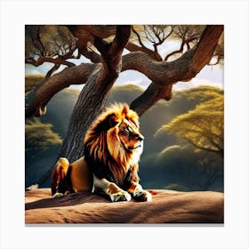 Lion In The Forest 47 Canvas Print