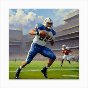 Breakthrough Play Football Athlete in Full Gear Canvas Print