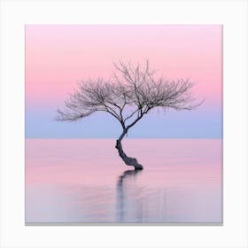 Lone Tree At Sunset 5 Canvas Print