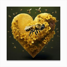 Honey Bee Heart Canvas Print
