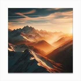 Sunrise In The Mountains 1 Canvas Print