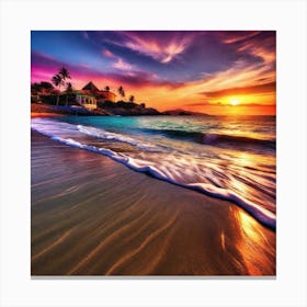 Sunset On The Beach 332 Canvas Print