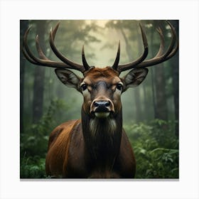 Deer In The Forest Canvas Print