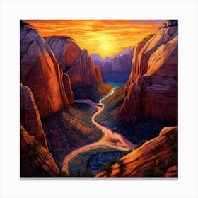 Sunset In Zion 10 Canvas Print