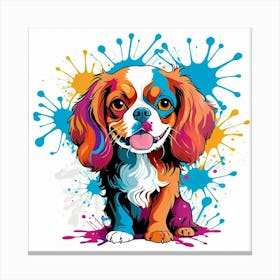 Graffiti King Charles Cavalier 3 Canvas Print