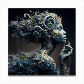 Woman With Wavy Hair Canvas Print