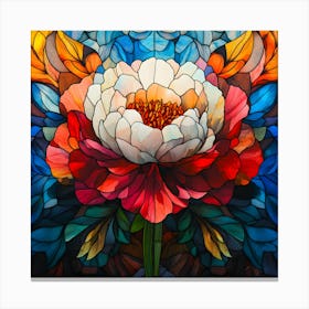 Flowers Stained Glass Sublimation 7 Canvas Print