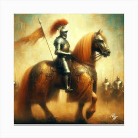 Golden Knight On A Golden Steed 5 Copy Canvas Print