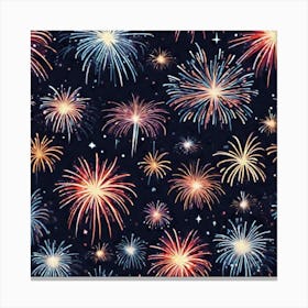 Fireworks On A Black Background 10 Canvas Print