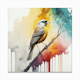 Bird Watercolor Painting Canvas Print