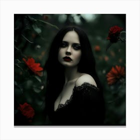 Woman In A Forest Canvas Print