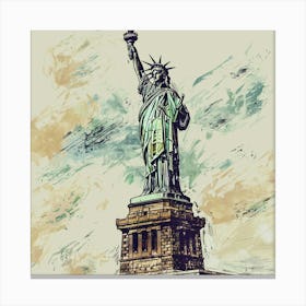 A Statue Of Liberty In New York Hand Drawn Sketc 1719922810 1 Canvas Print