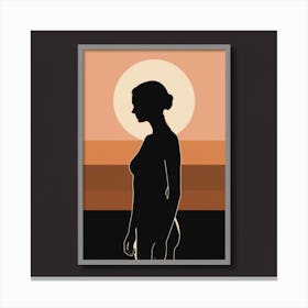 Silhouette Of A Woman At Sunset 6 Canvas Print