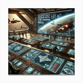 A Highly Detailed Futuristic Scene Showing The Mar Converted Canvas Print